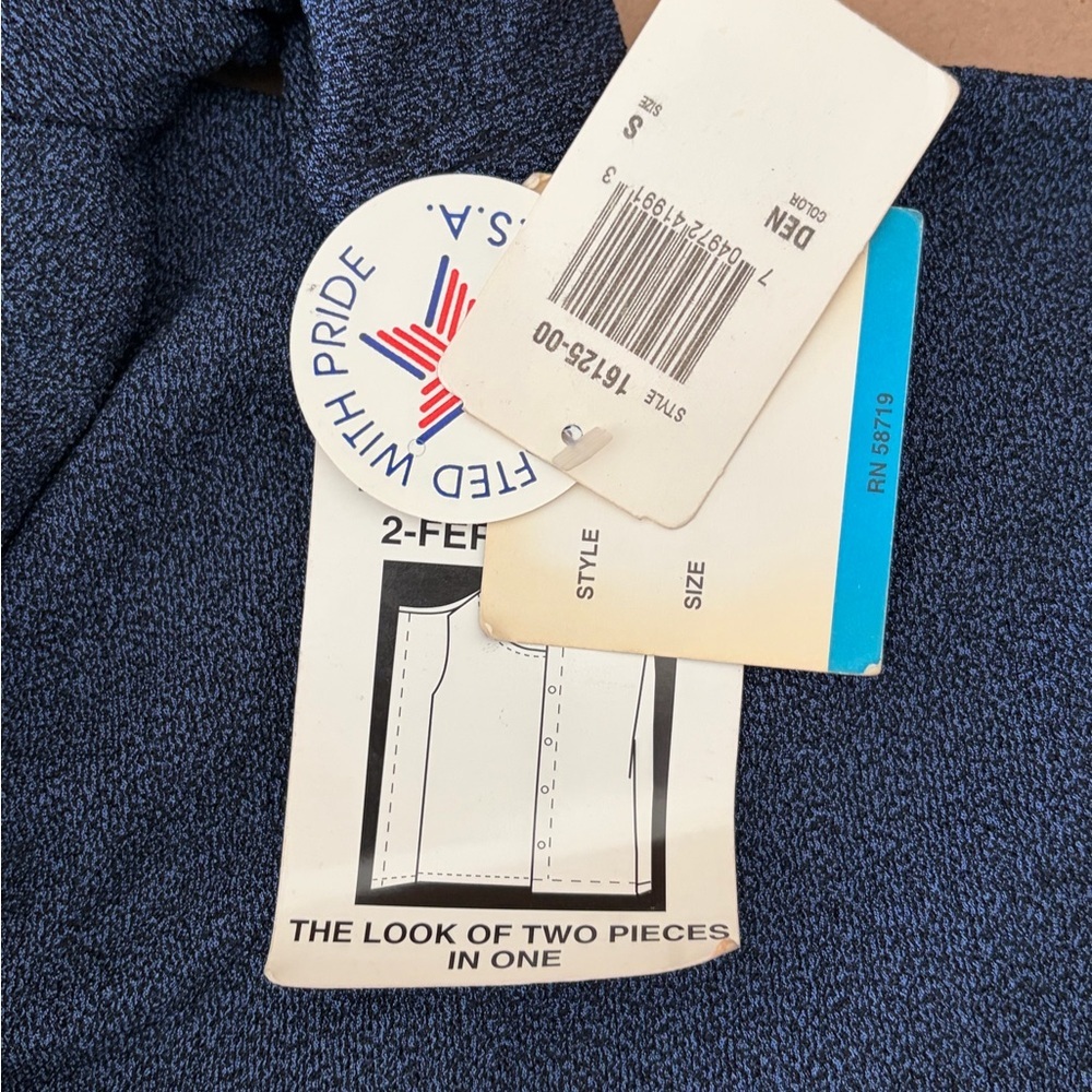 Notations Blue Knit Layered Look Top - Picture 4 of 6